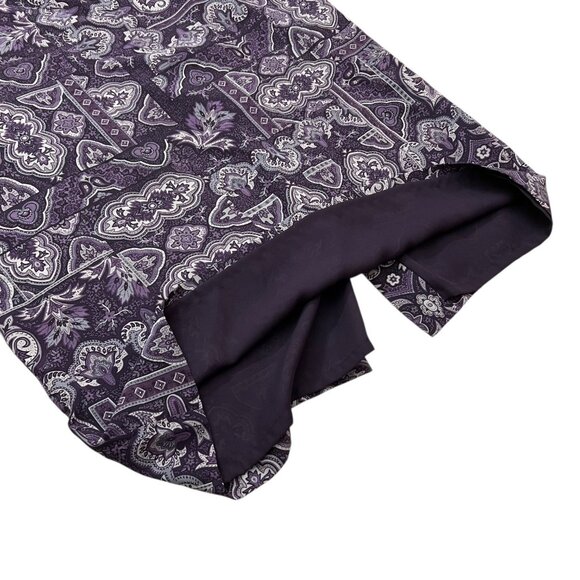 Vintage Talbots‎ Silk Geometric Print Midi Skirt Purple 14 Whimsygoth Y2K Boho - Picture 5 of 7